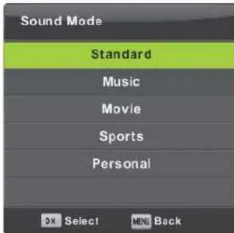 Vivax TV-32LE91T2W - Sound Mode (Начин звук) - 1