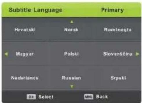 Vivax TV-32LE91T2W - Subtitle Language (Jазици подна) - 1