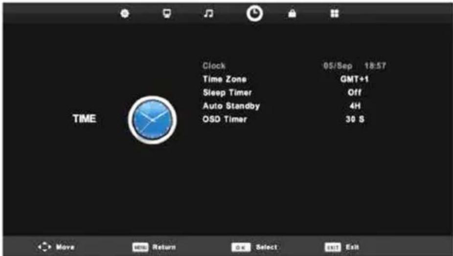 Vivax TV-32LE91T2W - TIME (Menuja e orës) - 1