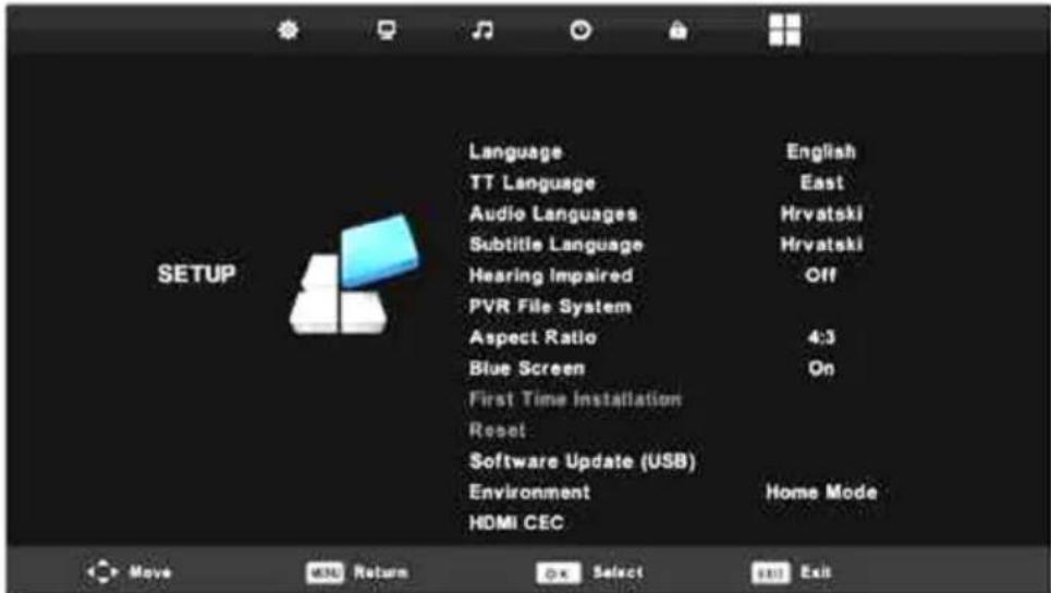 Vivax TV-32LE91T2W - Setup Menu - 1