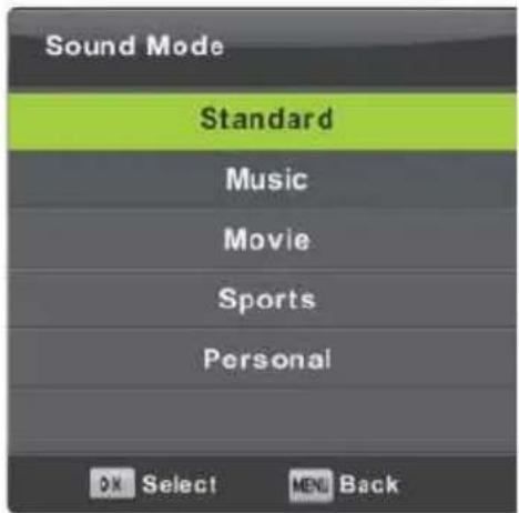 Vivax TV-32LE91T2W - Sound Mode (Mod zvuka) - 1