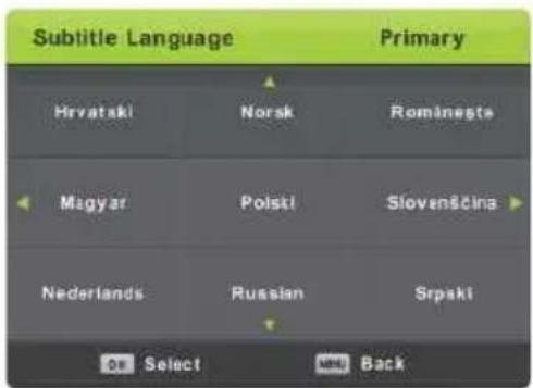 Vivax TV-32LE91T2W - Subtitle Language (Gjuha e titrave) - 1