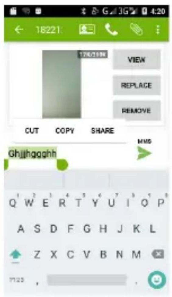 18221 VIEW REPLACE REMOVE CUT COPY SHARE Ghjjhhggghh MMS Q'W'E'R'T'Y'U'I'O'P' A S D F G H J K L Z X C V B N M 7720 ,