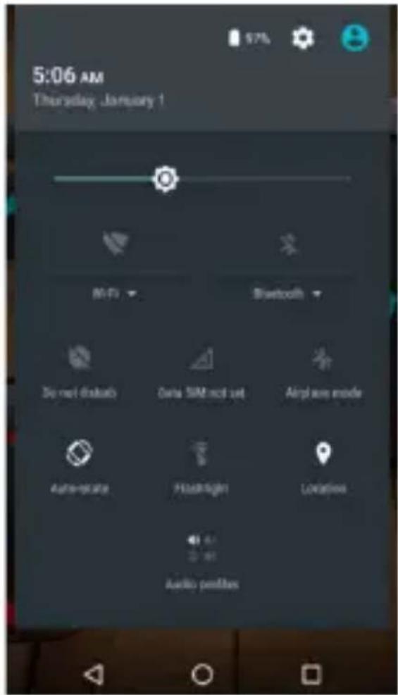 5:06 AM Thursday January 1 97% M-FI Bluetooth Do not diskable Data SIM not set Airplane mode Auto-estate Pixelated Locations Audio profiles