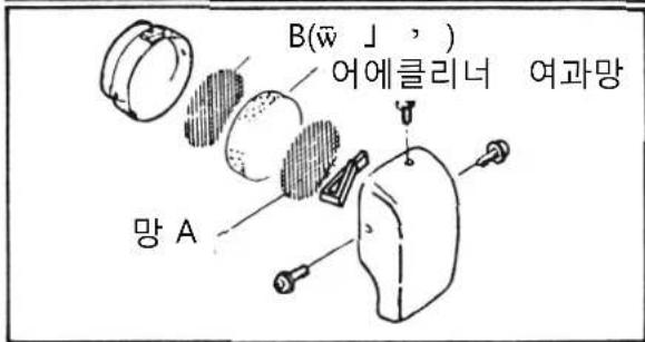 B(w̄ 」, ) 어에클리너 여과망 망 A
