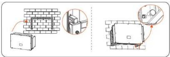 Diagram illustrating brick wall renovation and door installation steps with labeled components
