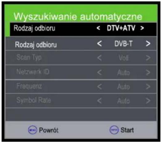 Opticum LE-24Z1S - WYBÓR TRYBU ODBIÓR DVB-T (odbiór przez antenę domową / wewnętrzną) - 1