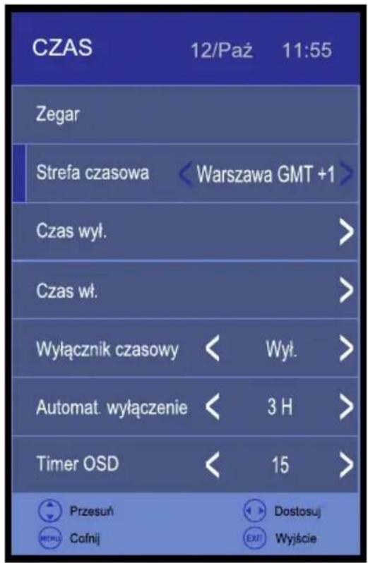 Opticum LE-24Z1S - Strefa czasowa: - 1