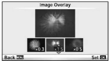 Image Overlay x0.3 x1.5 x0.5 Back MENU Set OK