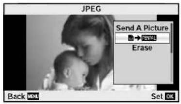 JPEG Send A Picture ←→ Print Erase Back MENS Set OK