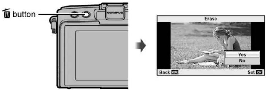 button Olympus Erase Yes No Back MENU Set OK