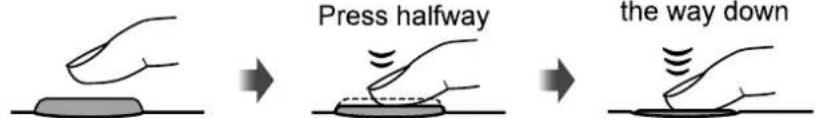 Press halfway the way down