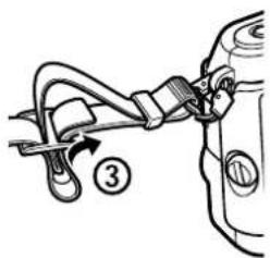 Diagram showing a car's seatbelt adjustment with numbered instructions and labeled parts