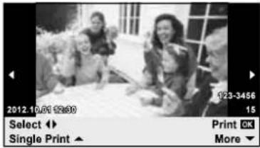2012.10.01 12:30 Select ▶ Single Print ▶ 123-3456 15 Print OK More ▼