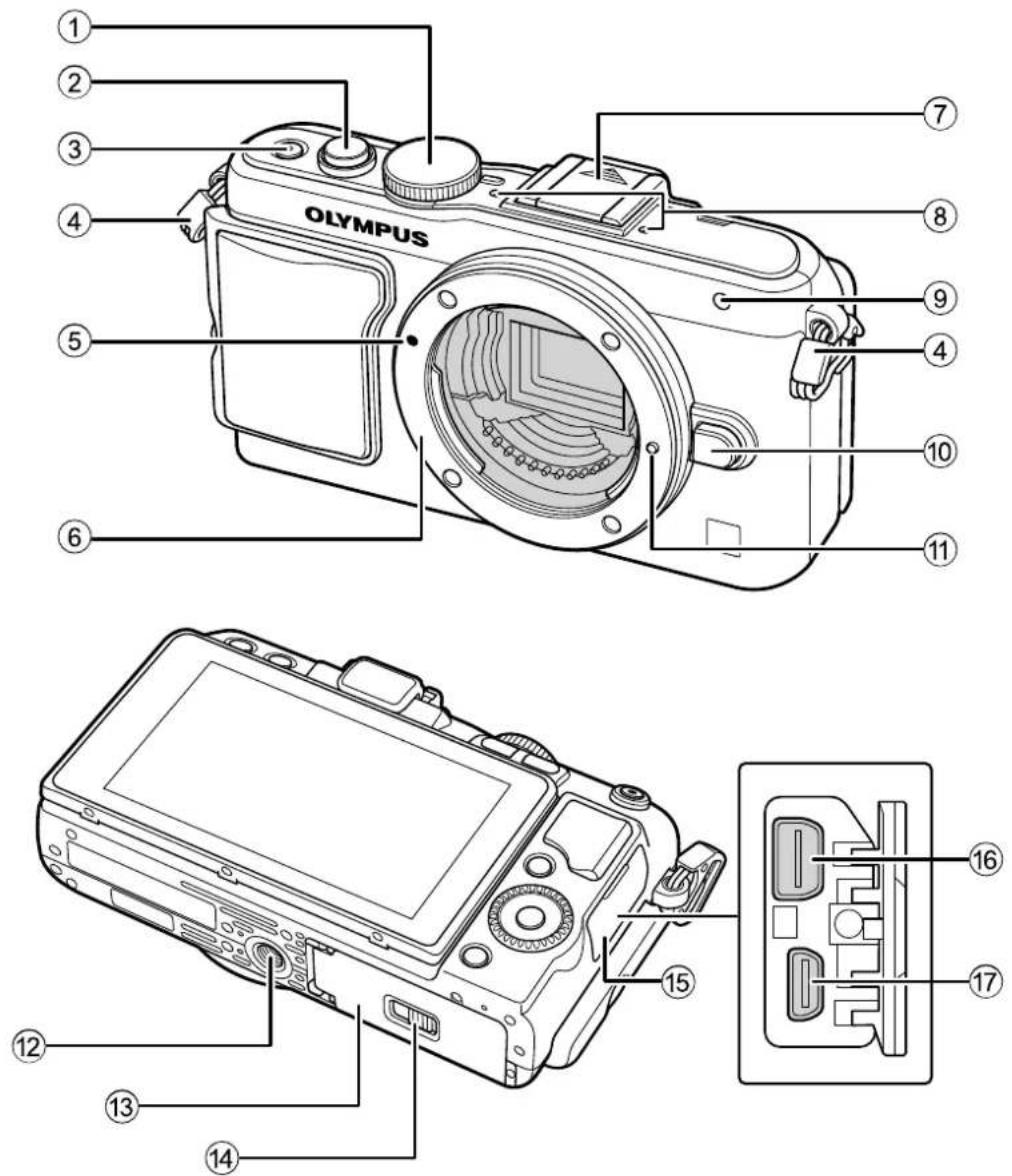 OLYMPUS E-PL5 - Names of parts - 1