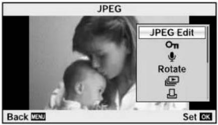JPEG JPEG Edit On Rotate Back MENU Set OK