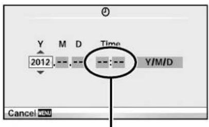 Y M D Time 2012 --- --- --- :--- Y/M/D Cancel MENU