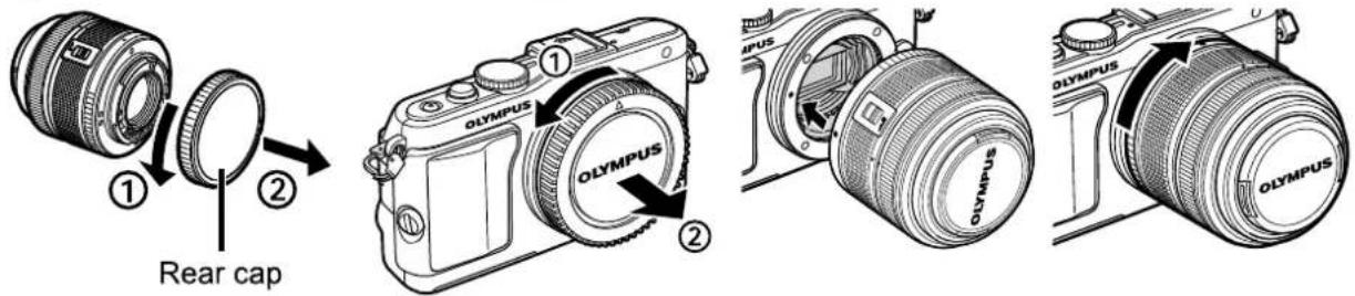 ① ② Rear cap ① OLYMPUS OLYMPUS ② OLYMPUS OLYMPUS OLYMPUS