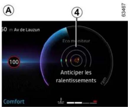 50 m Av de Lauzun 100 Eco moniteur Anticiper les ralentissements 10m Comfort 63467