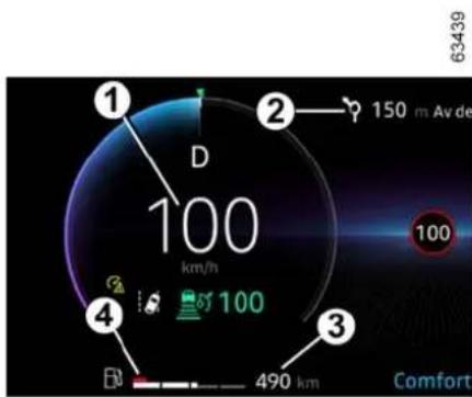 150 m Av de D 100 km/h 100 490 km Comfort