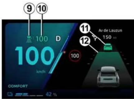 9 10 100 D 100 km/h 100 Av de Lauzun 150 m 11 12 COMFORT 42 %