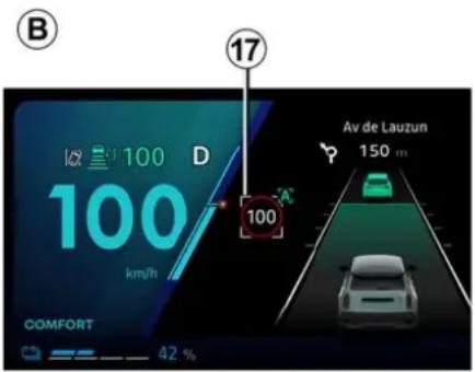 B 100 D 100 km/h 100 Av de Lauzun 150 m COMFORT 42 %