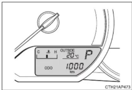 C H OUTSIDE 20°C P ODO 1000 km CTH21AP473
