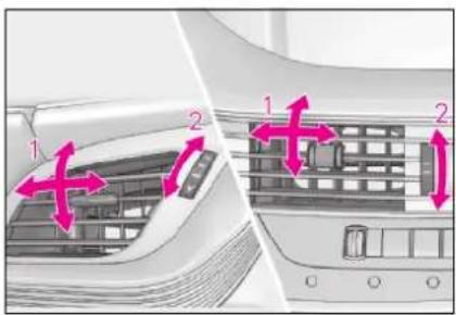 LEXUS LS 350 (2017) - Nastavenie nasmerovania a otvore- nia a zatvorenia výstupov vzduchu - 1