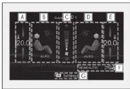 A B OUT C O T D E 20.0 AUTO AUTO 20.0 REAR AUTO F Setting Setting G