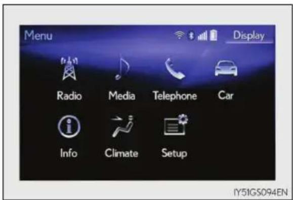 LEXUS GS 300h (2016) - Obrazovka "Menu" - 1