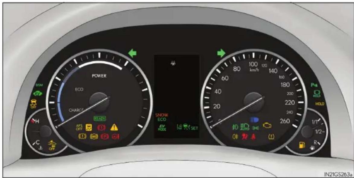 POWER ECO CHARGE READY AFS OFF ECA 120 ECO EV MODE SET SNOW 260 AUTO 3M 1/1 1/2- R IN21GS263a