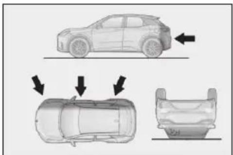 LEXUS LBX (2024) - ■ SRS airbagy sa nafúknu pri bočnom ná- raze, ked' - 2