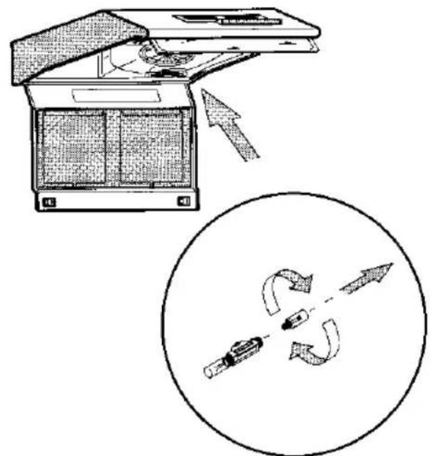 Diagram illustrating a device's internal structure and its rotation mechanism, with arrows indicating movement and a circular diagram showing the process.