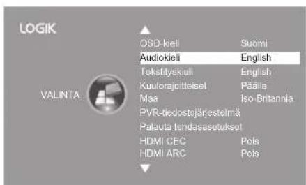 Logik L24HE13N - Audiokieli (DTV-tila) - 2