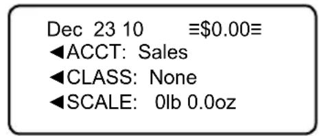 Dec 23 10 ≡$0.00≡ ◀ACCT: Sales ◀CLASS: None ◀SCALE: 0lb 0.0oz