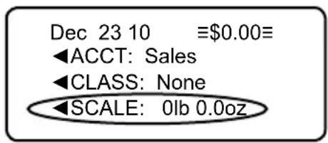Dec 23 10 ≡$0.00 ◀ACCT: Sales ◀CLASS: None ◀SCALE: 0lb 0.0oz