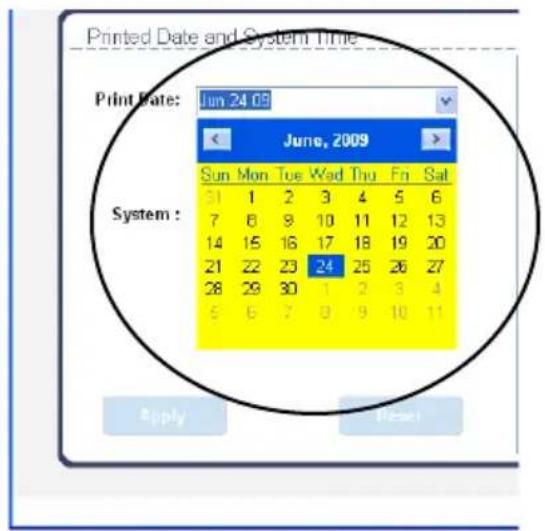 Printed Date and System Time Print Date: Jun 24 09 June, 2009 System : Sun Mon Tue Wed Thu Fri Sat 31 1 2 3 4 5 6 7 8 9 10 11 12 13 14 15 16 17 18 19 20 21 22 23 24 25 26 27 28 29 30 1 2 3 4 6 6 7 8 9 10 11 Apply Reset