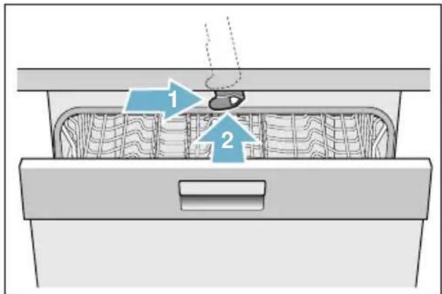 SIEMENS iQ500 SN457W03MS - Näin kytket lapsilukon (luukun lukituksen) pois toiminnasta: - 1