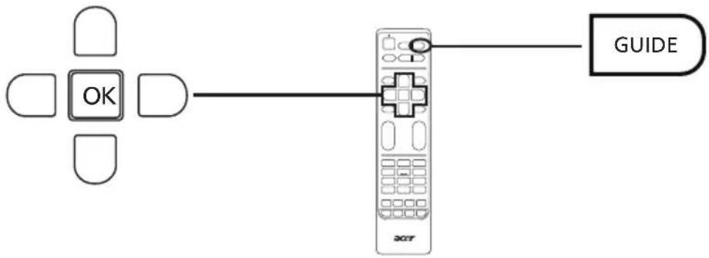ACER AT2026M - Navigointi EPG:ssä (Digitaalinen TV-moodi) - 2