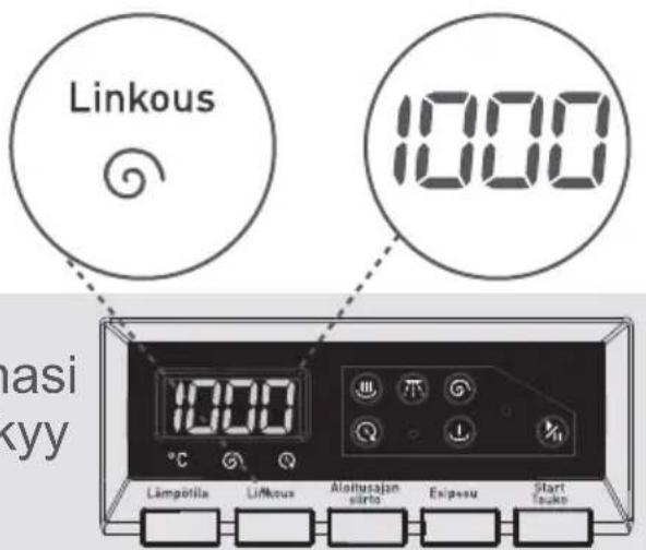 Linkous 1000 1000 °C Lämpöllä Lilikäus Aloitusajan särto Eisipasu Start tauko nasi kyy