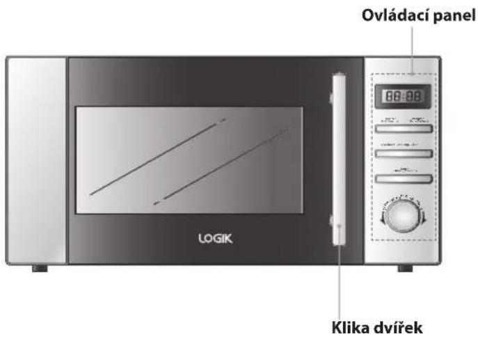Line drawing of a microwave oven with open door and side panel (no text or symbols).