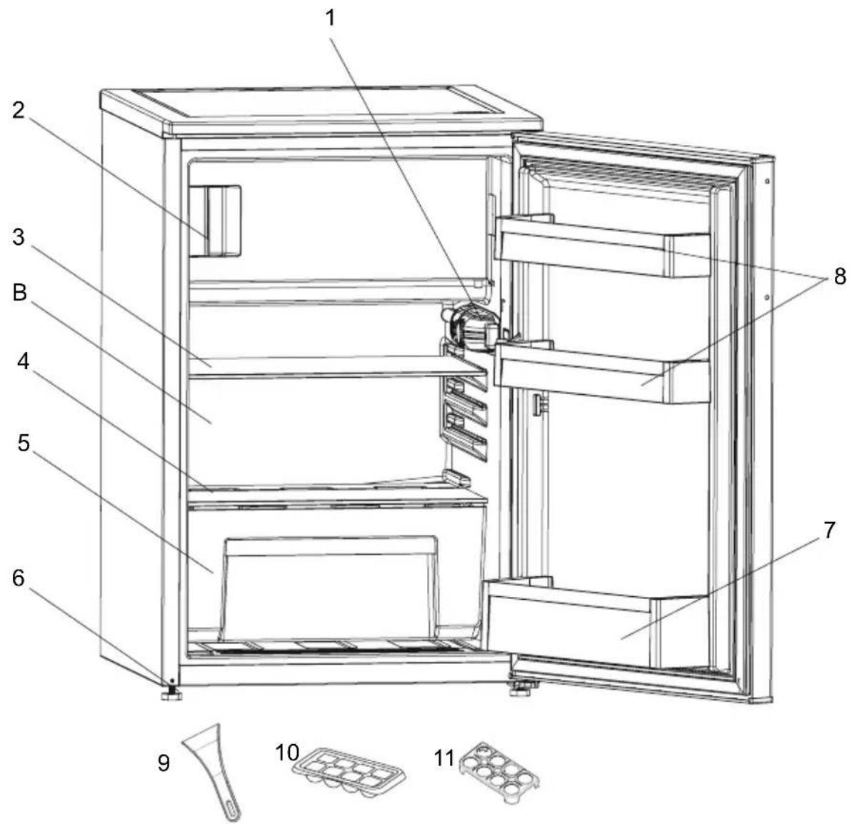 Cylinda K1085LE - THE PARTS OF THE APPLIANCE AND THE COMPARTMENTS - 1