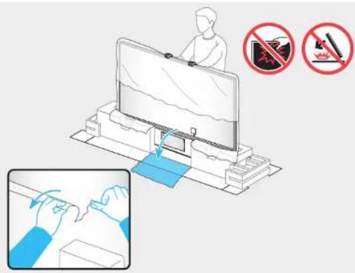 Diagram illustrating a person using a monitor to stop a security camera, with no text labels and prohibition symbols.
