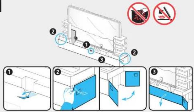 Diagram illustrating three-step cleaning or installation procedure with numbered steps and a no-smoking symbol