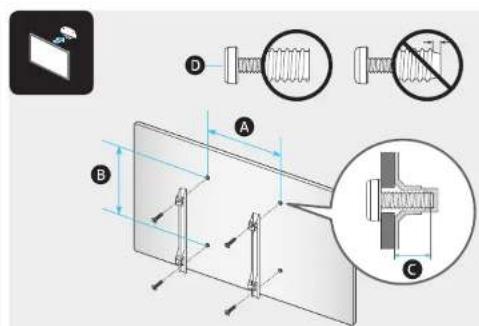 Technical diagram showing mechanical assembly with labeled components A, B, C and component D, including magnified views of spring-like parts.