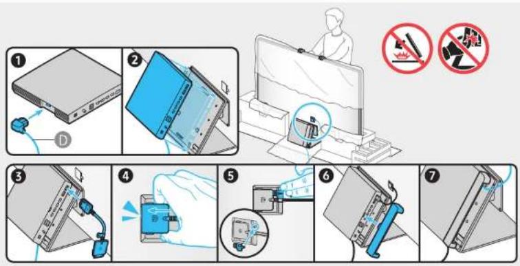 Illustration showing a device disassembly process with numbered steps and a no-smoking symbol, likely for cleaning or repair.