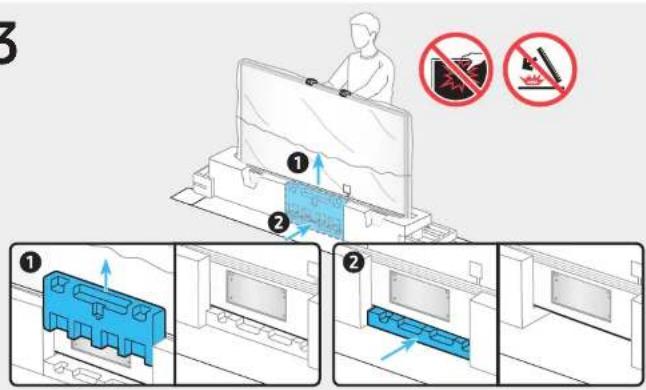 Diagram illustrating a device installation procedure with numbered steps and no-smoking symbols