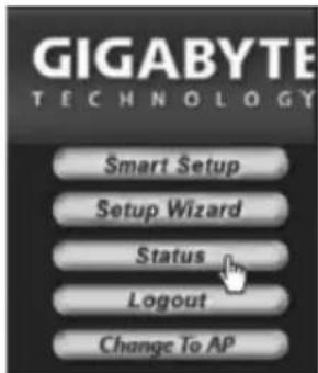 GIGABYTE TECHNOLOGY Smart Setup Setup Wizard Status Logout Change To AP