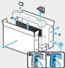 Technical diagram of a mechanical device with labeled components and directional arrows indicating motion or assembly.