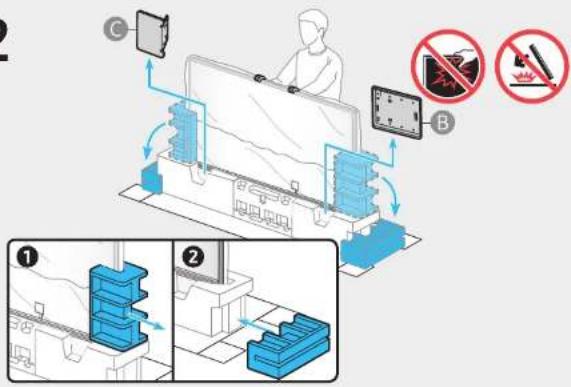 Diagram illustrating a mechanical testing setup with labeled components and safety symbols for inspection or cleaning.